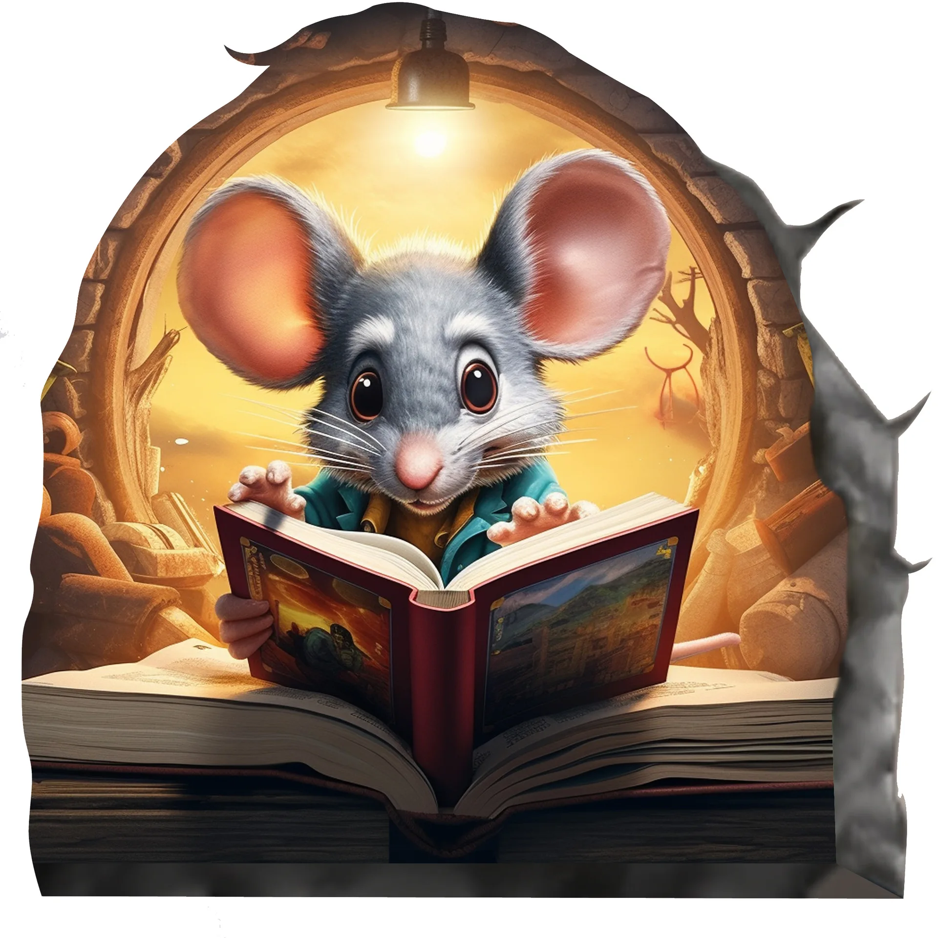Creative Cartoon Cute 3D Small Mouse Stickers Wall Stickers Bedroom Living Room Stairs Home Decoration Wall Stickers