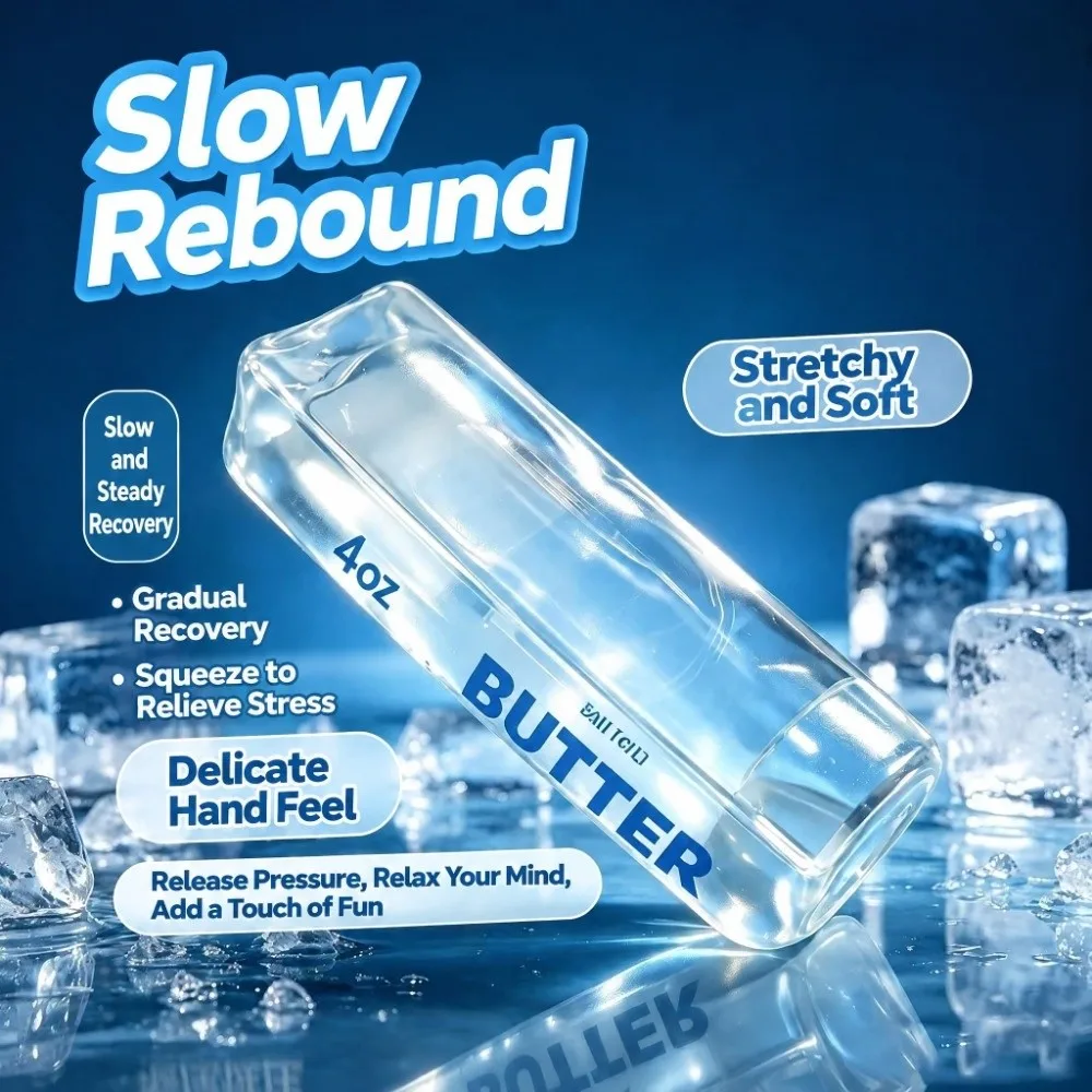 Crunchy Butter Stick Squishy Toy Wet Texture Slow Rising Butter Stick Squeeze Toy Realistic Silicone Realistic Plasticity