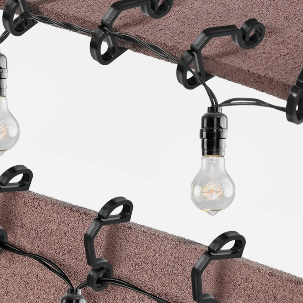 

20pcs Plastic Gutter Hooks Outdoor Light Clips String Light Hangers Xmas Hanging Clips Led Fairy Lights Black