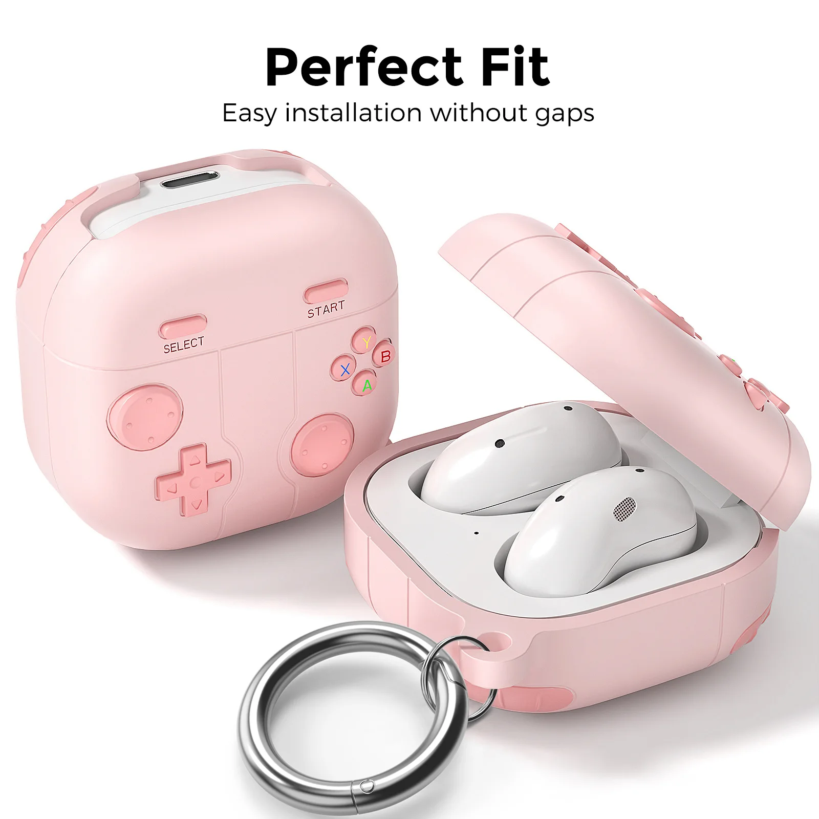 حافظة سماعات أذن AHASTYLE LC13 لهاتف سامسونج جالاكسي Buds Pro / Buds Live / Buds2 / Buds2 Pro / Buds FE، غطاء سيليكون بتصميم الألعاب