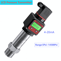 4-20mA LCD Hersman Pressure Sensor Transmitter 30Psi 300Psi 3000Psi 12000Psi Range G1/4 G1/2 NPT1/4 LCD Pressure Sensor