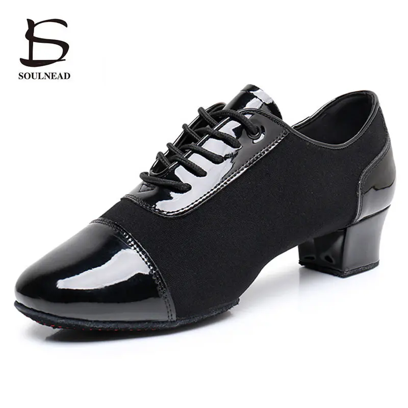 

Men Children Latin Salsa Dance Shoes Adult Kids Jazz Tango Dance Shoes Black Spliced Boys Ballroom Dancing Shoes Size 26-45