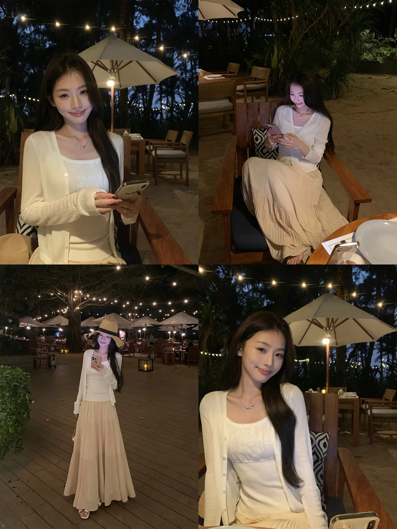 

Pusumede Knitted Open Cardigan Women's Classic Thin Long Sleeve V-Neck Hollow out Loose Fit Casual Style Long Sleeve Top