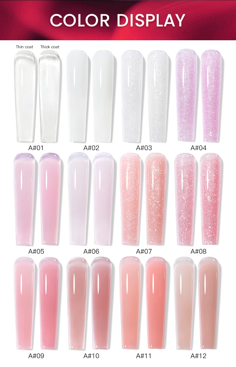 30g Silber Reflektierendes Aufbaugel für Nägel Funkelnder Glitzer Roter Nagelverlängerungslack Semi-Permanenter Gel-Lack – Detail 2