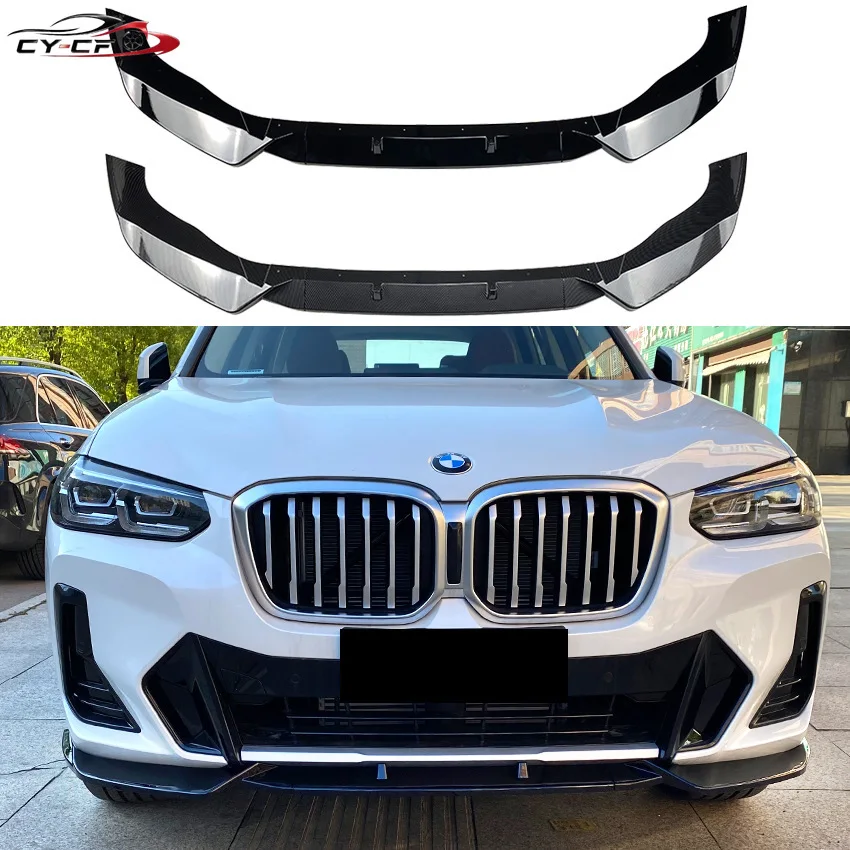 For BMW X3 G01 X4 G02 IX3 G08 20d 30i 30d M40i M40d M-Sport 2022-2024 Black Front Bumper Splitter Lip Spoiler Diffuser Body Kits