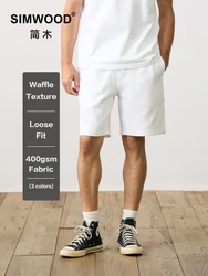 SIMWOOD 2024 Summer New Oversize Heavyweight 400gsm Waffle Texture Fabric Jogger Shorts  Men Plus Size Gym Casual Sweatshorts