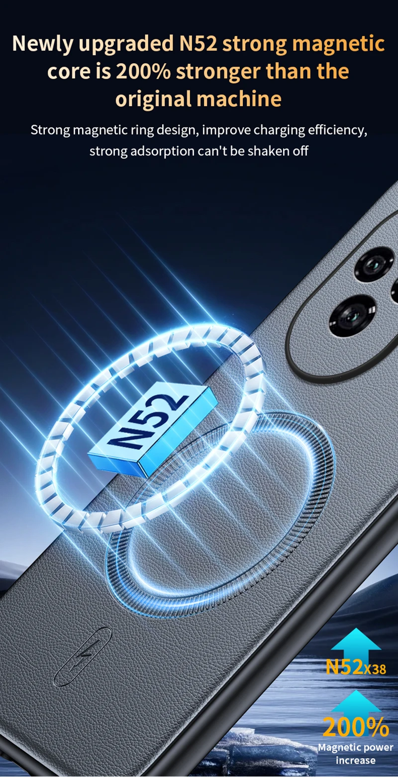 Für Honor 200 Hülle Magnetische Leder-Schutzhülle Für Honor 200 Hochwertige Anti-Fingerabdruck Rutschfeste PC+TPU – Detail 9