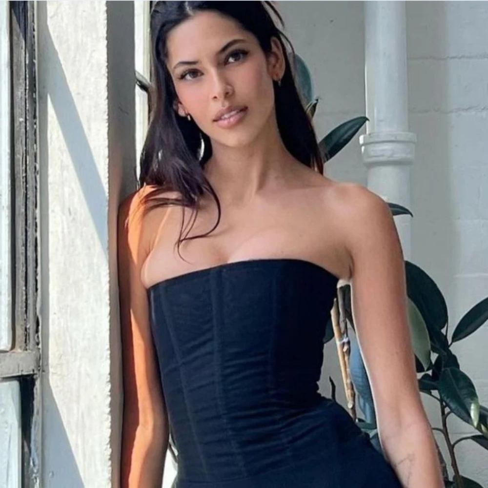 

Tossy Mesh Backless Summer Vest Female Elegant Luxury Patchwork Strapless Solid Slim Streetwear Inner Sexy Y2k Tank Top Women's