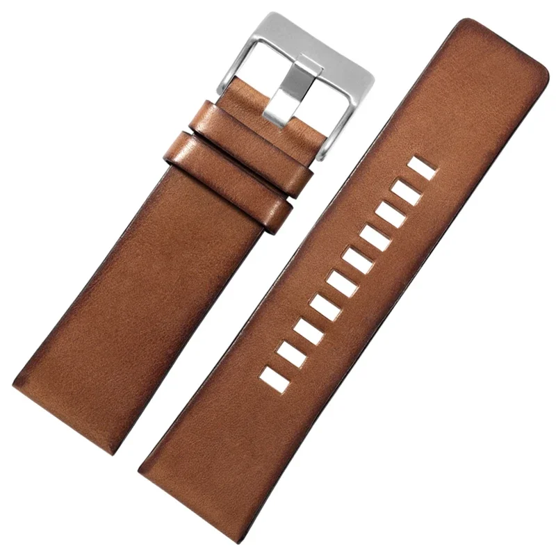 Soft Elastic Genuine Cowhide Watchbands for Diesel Retro Series DZ4343 DZ4323 DZ7406 DZ7408 Comfortable Watch Strap 22 24 26mm