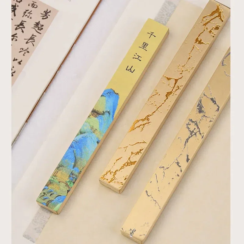 Solid Brass Paperweight Chinese Style Calligraphy Painting Writing Paperweight Classical Brush Metal Penholder Creative Ornament
