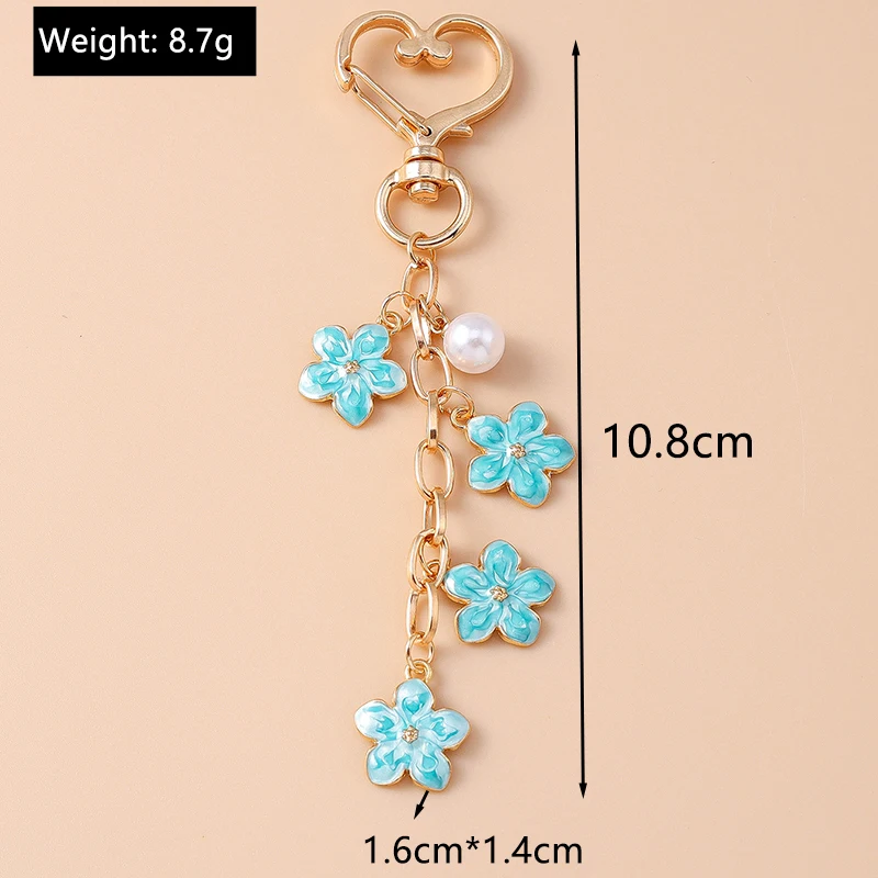 Mode Emaille Bloem Sleutelhanger Voor Autosleutel Souvenir Geschenken Voor Dames Heren Handtas Hanger Sleutelhangers Diy Sieraden Accessoires