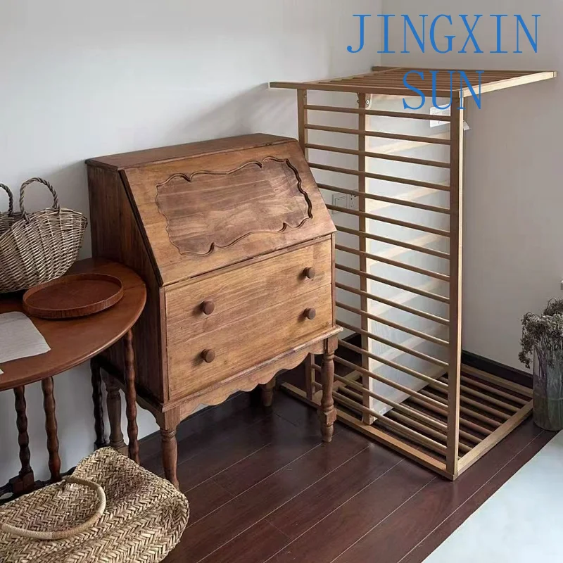 Mid-century Solid Wood Sideboard Cabinet for Retro Café B&B Decor Shooting Props Vintage Dining Room Storage Furniture