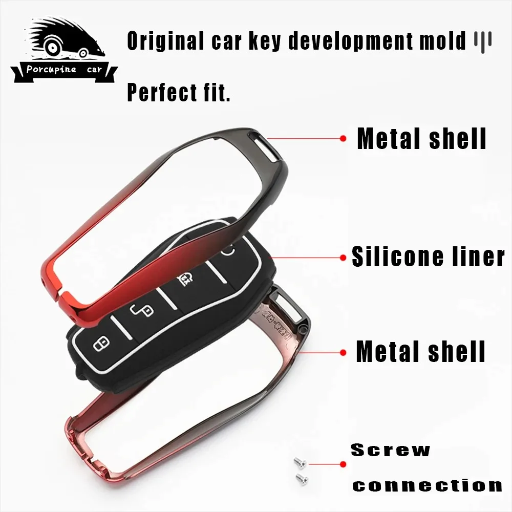 Alloy Leather Remote Key Case for BYD Qin Song Han Dolphin - Image 5