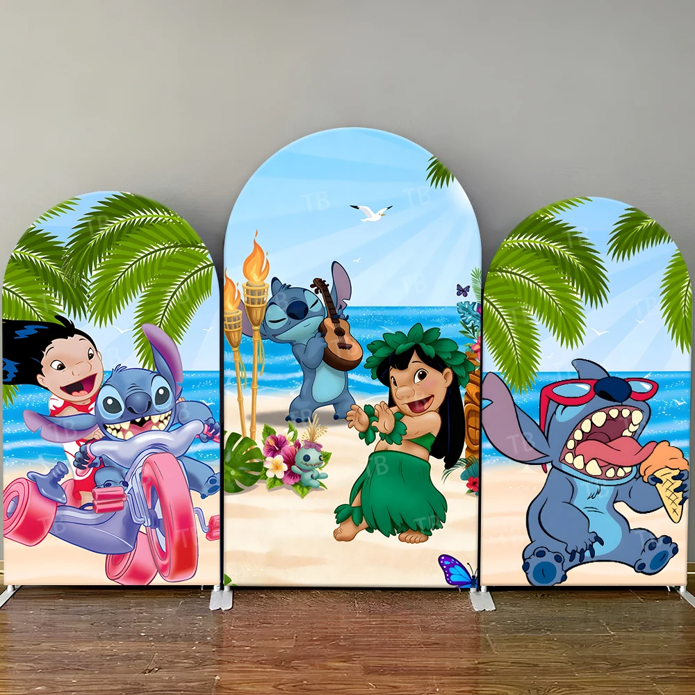 

Lilo & Stitch Hawaiian Beach Arch Backdrop Cover Hula Ukulele Theme Kids Summer Birthday Party Decor Photo Booth Supplies