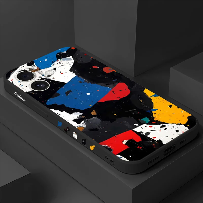 

Color Collision Phone Case For iPhone 16 16e 15 14 13 12 11 X XR XS Plus Pro Max Mini Silicone Cover