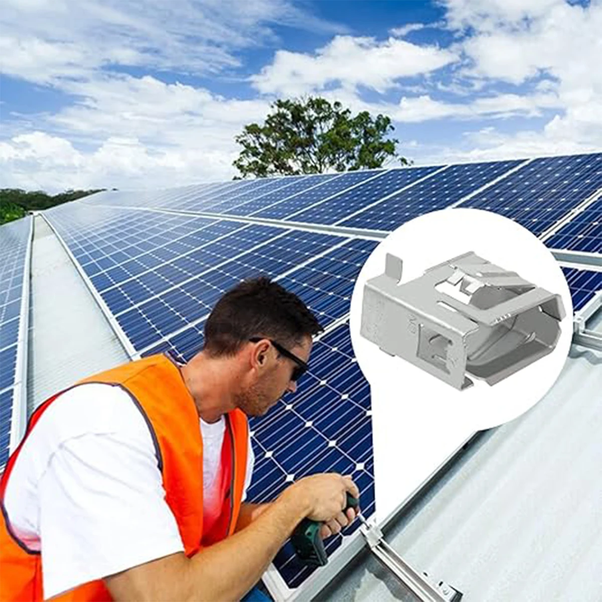 Solar Panel Metal Clips Quick Installation Solar Panel Mounting Bracket Clips Boat Roof Metal Clips Photovoltaic Roof Clips