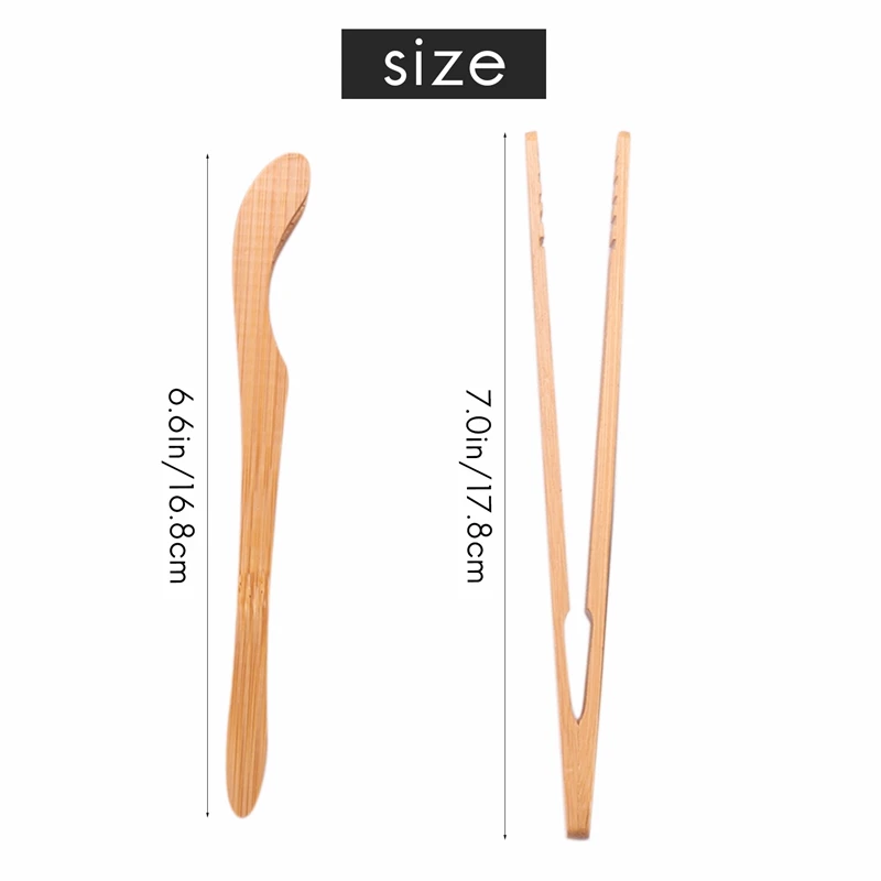 ABJS 16Pcs Bamboo Toaster Tongs - 7 Inch Reusable Wood Cooking Tongs -Kitchen Utensil for Cheese Bacon Muffin Fruits Bread