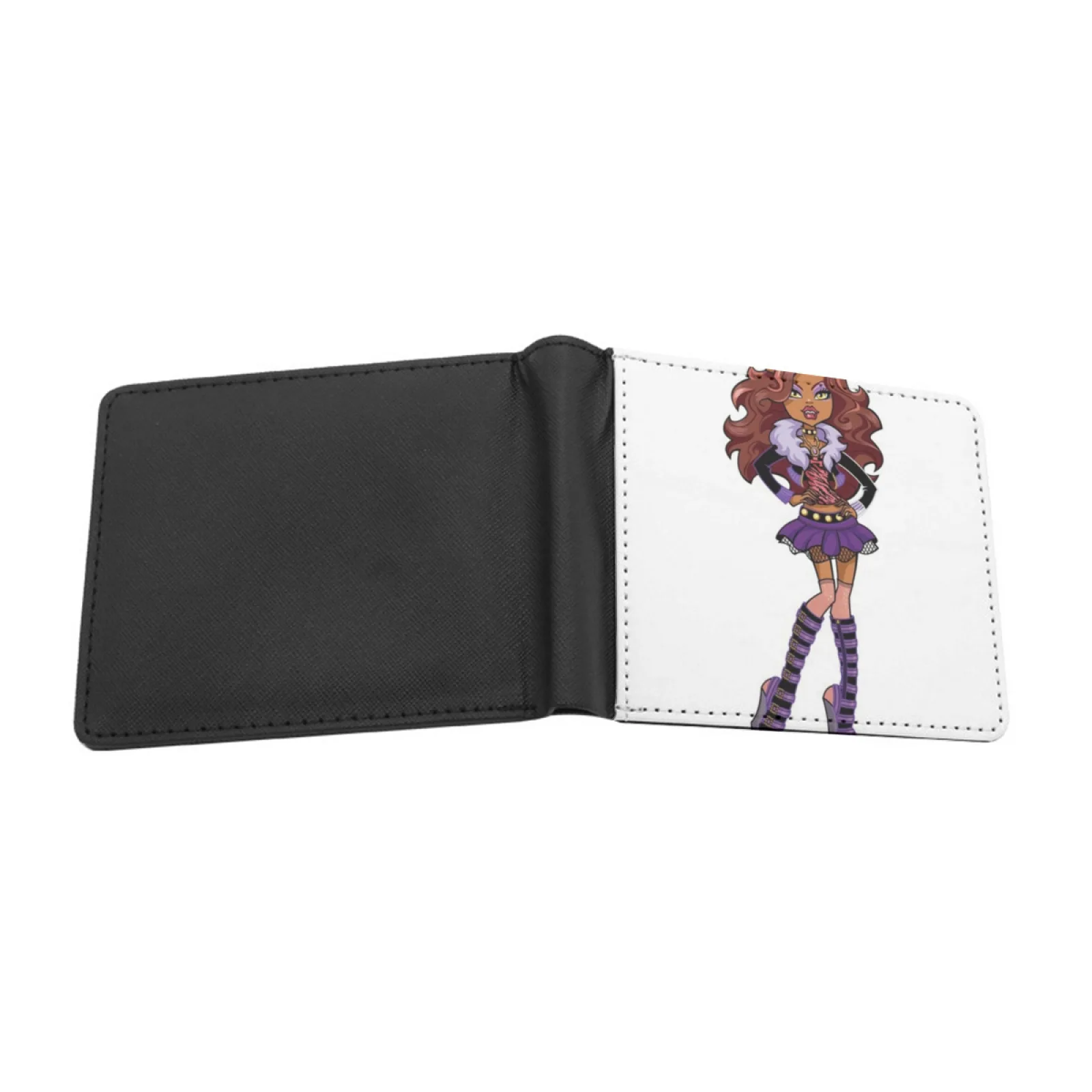 Clawdeen Wolf Men Women Pu Leather Wallet Credit Card Holder Wallet Short Purse Werewolf Monster High Clawdeen Wolf