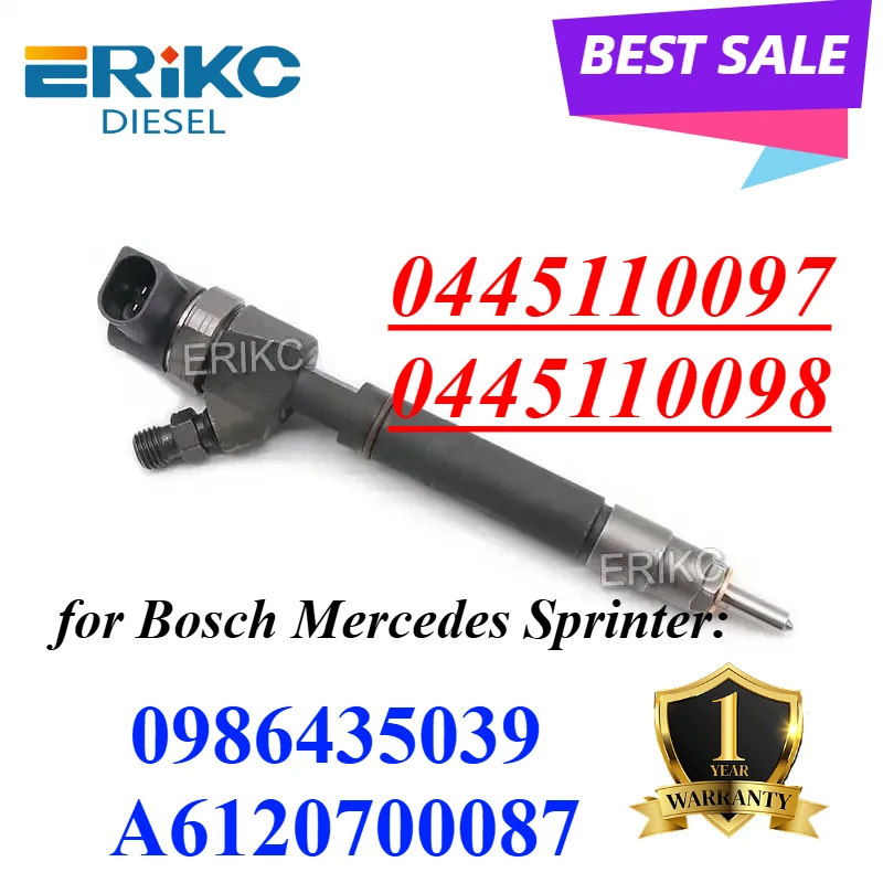 0445110098 0445110097 Diesel Fuel Injector OE 6120700087 A6120700087 For Mercedes Sprinte 0986435039