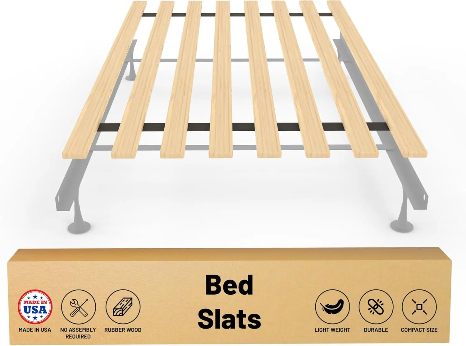

, 0.68-Inch Heavy Duty Vertical Wooden Bunkie Board/Bed Slats, Twin, Beige