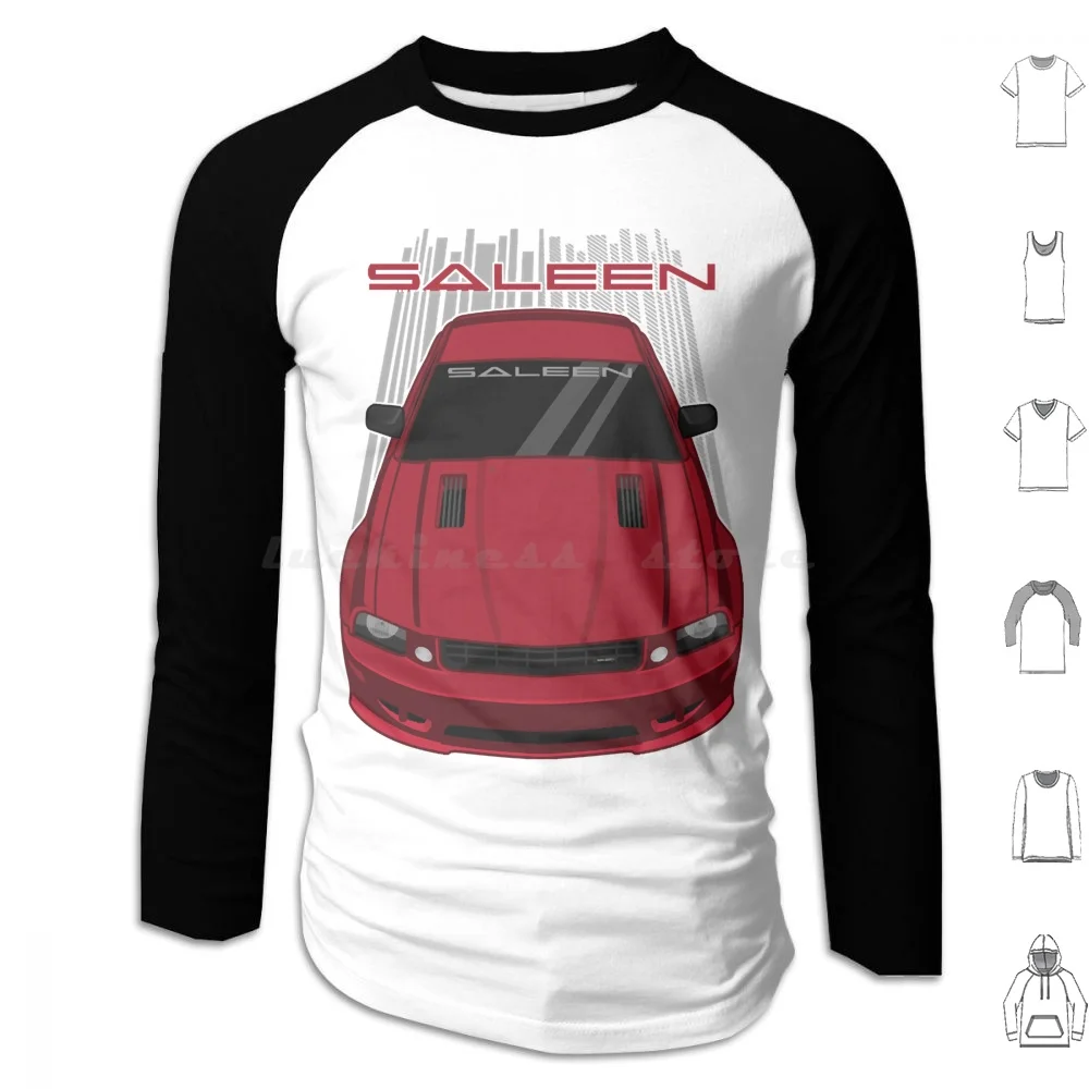 Saleen 2005-2009-Dark Candy Red Hoodie cotton Long Sleeve Saleen 2005 Saleen Muscle Car Saleen 2006 Saleen Art