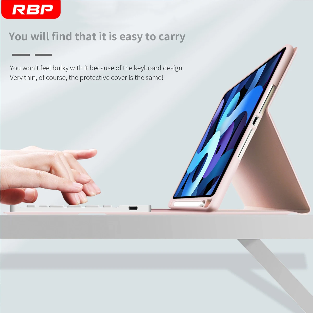 RBP Keyboard Case for iPad Air 4 10.9 Magnetic with Pencil Holder Cover for iPad 10.2 8th/9th Pro 11 Mini 6 2021 8.3 Inch Funda