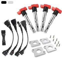 Full Set 2.0T Ignition Coil ICM Harness R8 Coilpack Plates Coil Pack Set For 97-99.5 1.8T B5 A4 Audi (4 to 5 contacts)