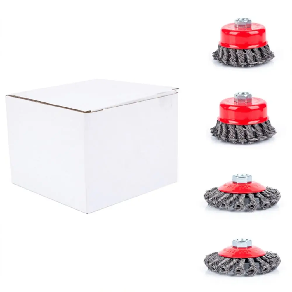 Twisted Knot Wire Wheel For Yongpin 100 Angle Grinder Metal Surface Derusting Cleaning Burr Removal Grinding Accessory