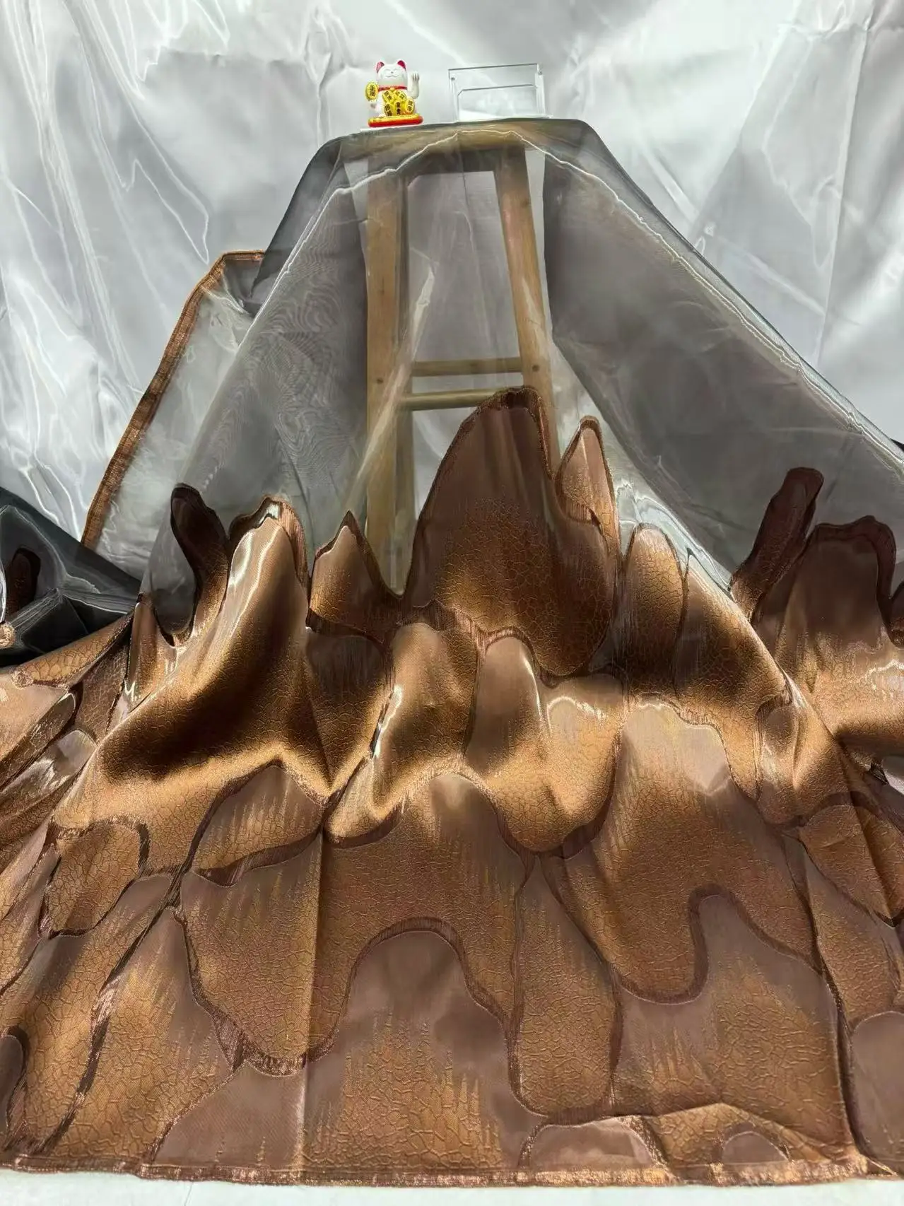 

2025 African Nigerian Tulle Lace Fabric Organza Embroidery High Quality Brocade Jacquard for Party Gown Dresses