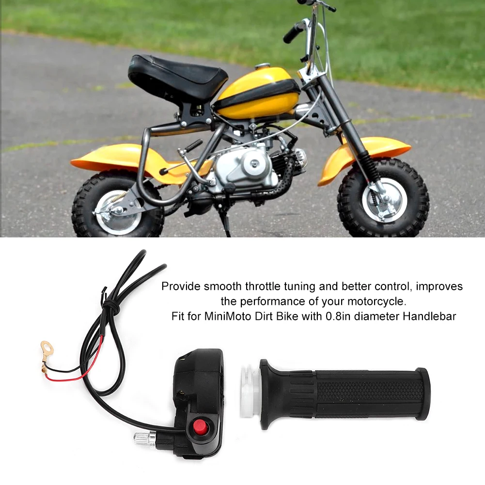 Accelerator Handle Grips Handlebar Grip Throttle Throttle Grips with Stop Switch Fit for 47cc 49cc Mini Moto Dirt Bike Handlebar