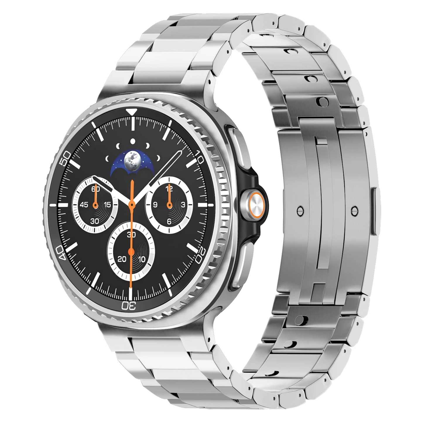 

No Gaps Titanium Metal Band For Samsung Galaxy Watch 8 Classic 46mm/44mm 40mm Strap Bracelet, Quick-Adjust Length (No Tools)