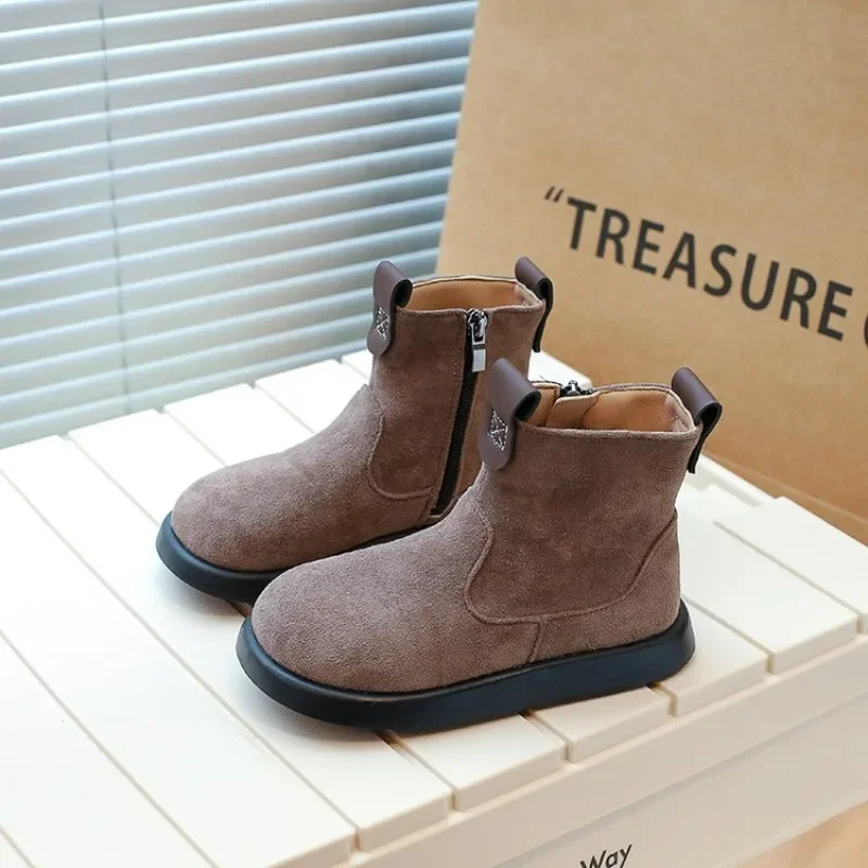 Autumn Winter Baby Boys Girls Boots Oxford Suede Children Casual Shoes Outdoor Anti-slip Infant Flats Kids Ankle Boots