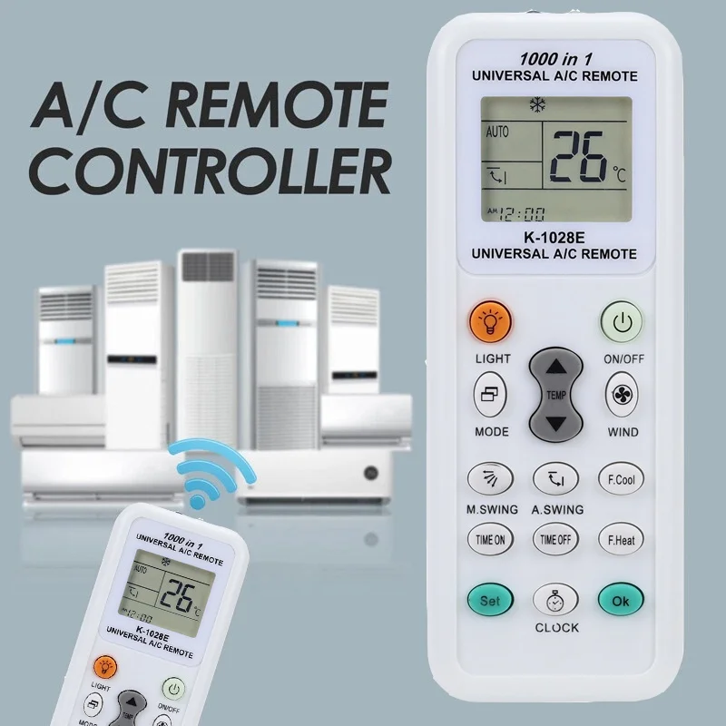 Universal K-1028E Universal Air Conditioner LCD A/C Remote Control For Panasonic Sharp Gree Guangda Fujitsu Haier Hemilton Hicon