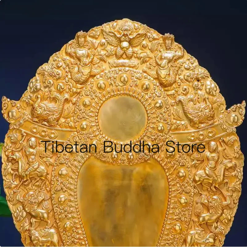 The pure copper diamond base Buddha statue altar can hold a 10 inch pure copper gold-plated altar Buddha statue base niche