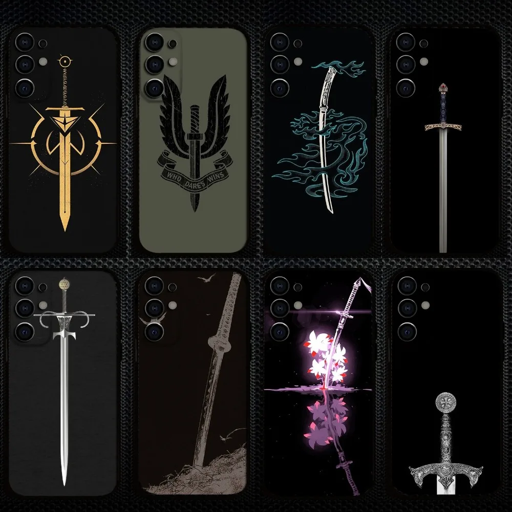 

sword and knife Phone Case For Samsung S25/S24/S23/S22/S21/S20/Plus,Fe,Lite/Others Black Cover