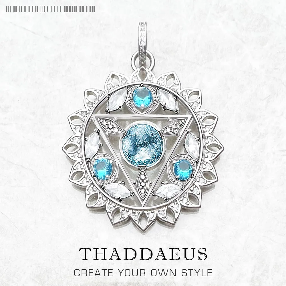 Pendant THROAT CHAKRA Blue Brand New Fashion Jewelry Europe Style Accessories 925 Sterling Silver Gift For Woman Girls
