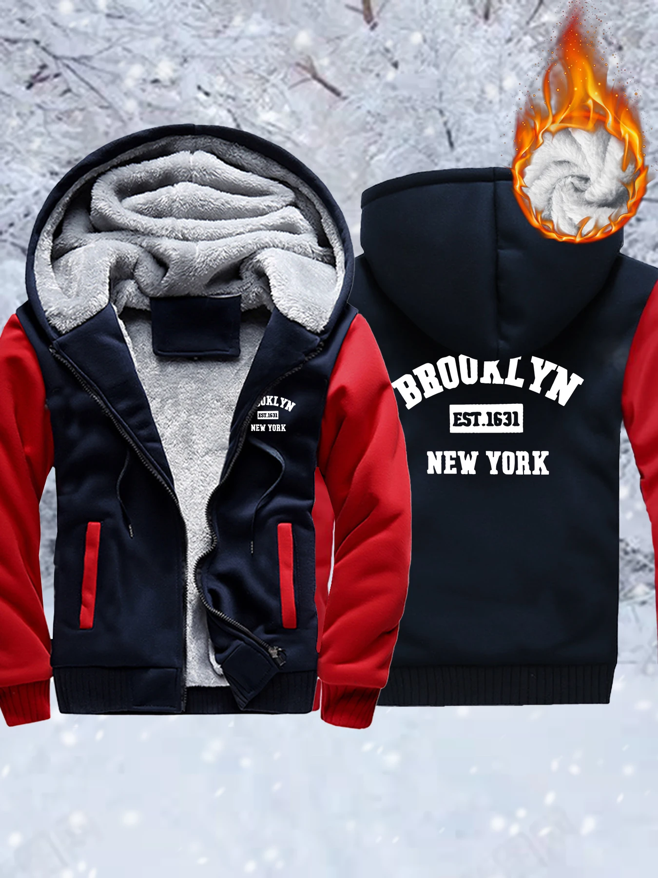 New York Brooklyn Est 1631, утепленная куртка с принтом, женские мягкие зимние свободные пальто, повседневная одежда больших размеров, флисовая уличная одежда на молнии