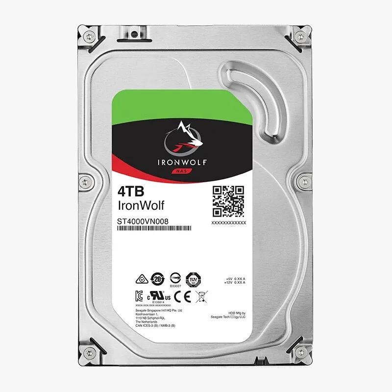 새로운 오리지널 HDD 시게이트 아이언울프 4TB SATA 3.5인치 64MB 5900RPM 내부 하드 디스크 NAS 하드 드라이브용 ST4000VN008