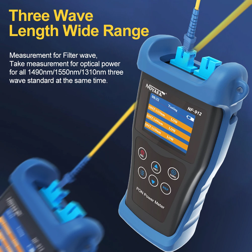 NOYAFA-PON光パワーメーター,ポータブル光ファイバーパワーメーター,scポート付きotdrテスター,NF-912, 1330nm, 1490nm, 1550nm