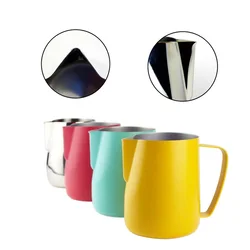 Stainless Steel Latte Coffee Milk Jug Cup Frothing Pitcher Pull Flower Cup Coffee Milk Frother Milk Foaming Cup Tool 0.35-0.6L