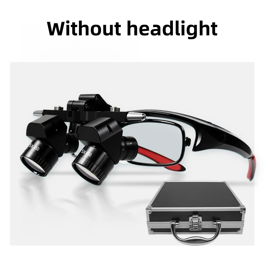 Tandheelkundige Ergo Loepen 5X Medisch Vergrootglas 48 °   Optische loep Mondchirurgie Draagbare vergrootglas met koplamp Tandheelkundige apparatuur