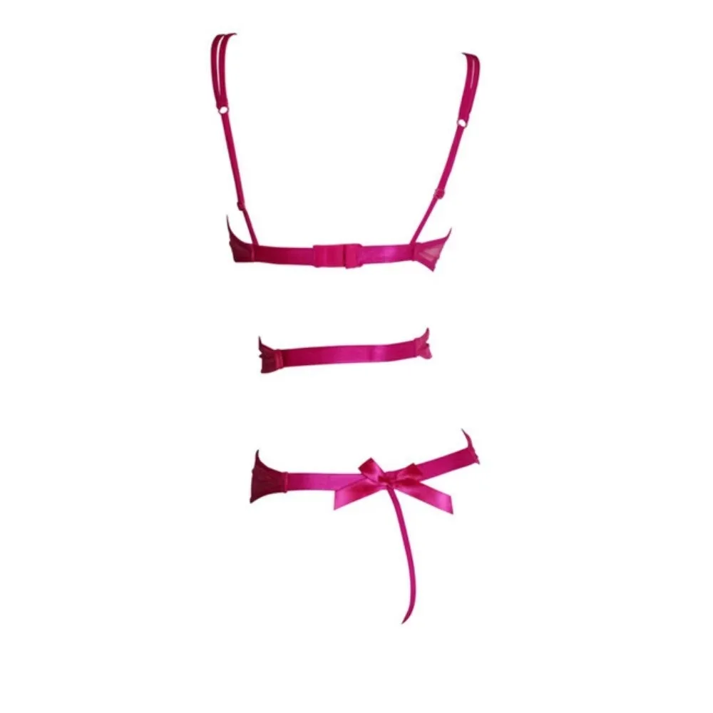 المرأة Bowknot الصدرية سراويل مجموعة الرسن الخامس الرقبة بيبي دول ارتداءها الملابس الداخلية قابل للتعديل التعادل حزام تيدي شقي ملابس خاصة ثياب النوم