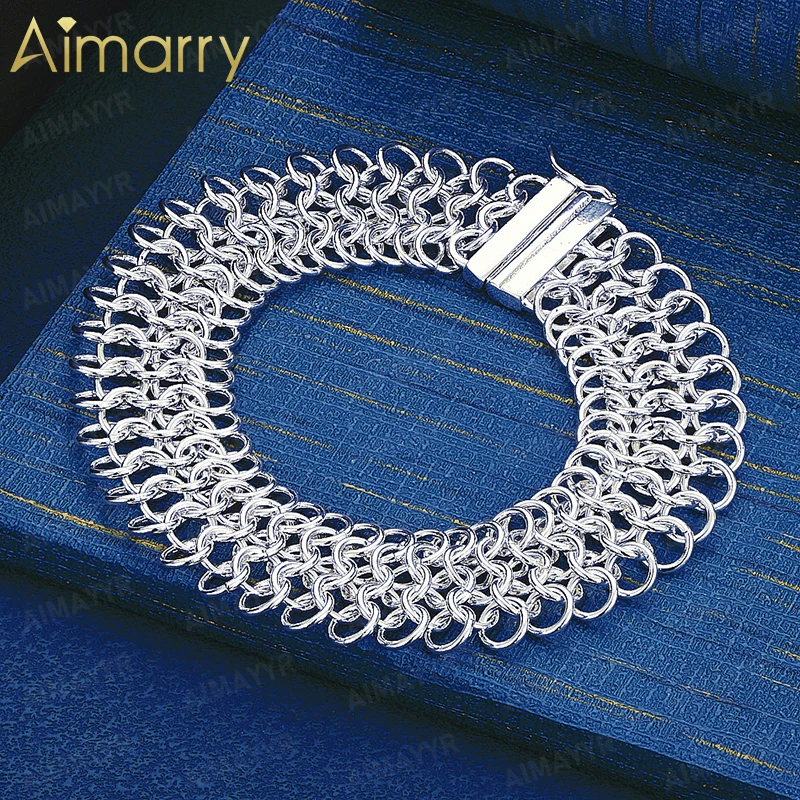 925 Sterling Silver Heavy-duty Multi-layer Buckle Woven Bracelet for Women's Banquets Weddings High-quality Fashion Jewelry