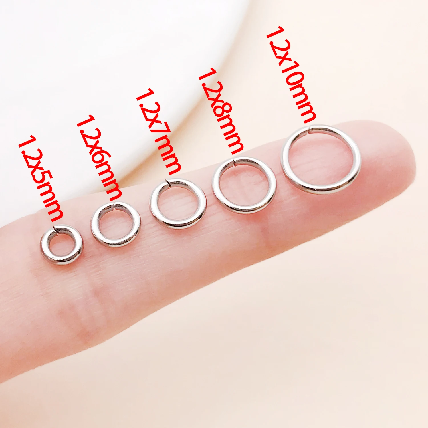50 Stück 4-10mm Edelstahl Spaltringe Offene Einzelschlaufen Verbindungsringe für DIY Schmuckherstellung Armband Zubehör – Detail 3
