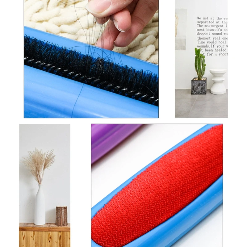 Plastic Table Crumb Sweeper Brush Double Sided Brush Pet Hair Fluff Cleaner Tool