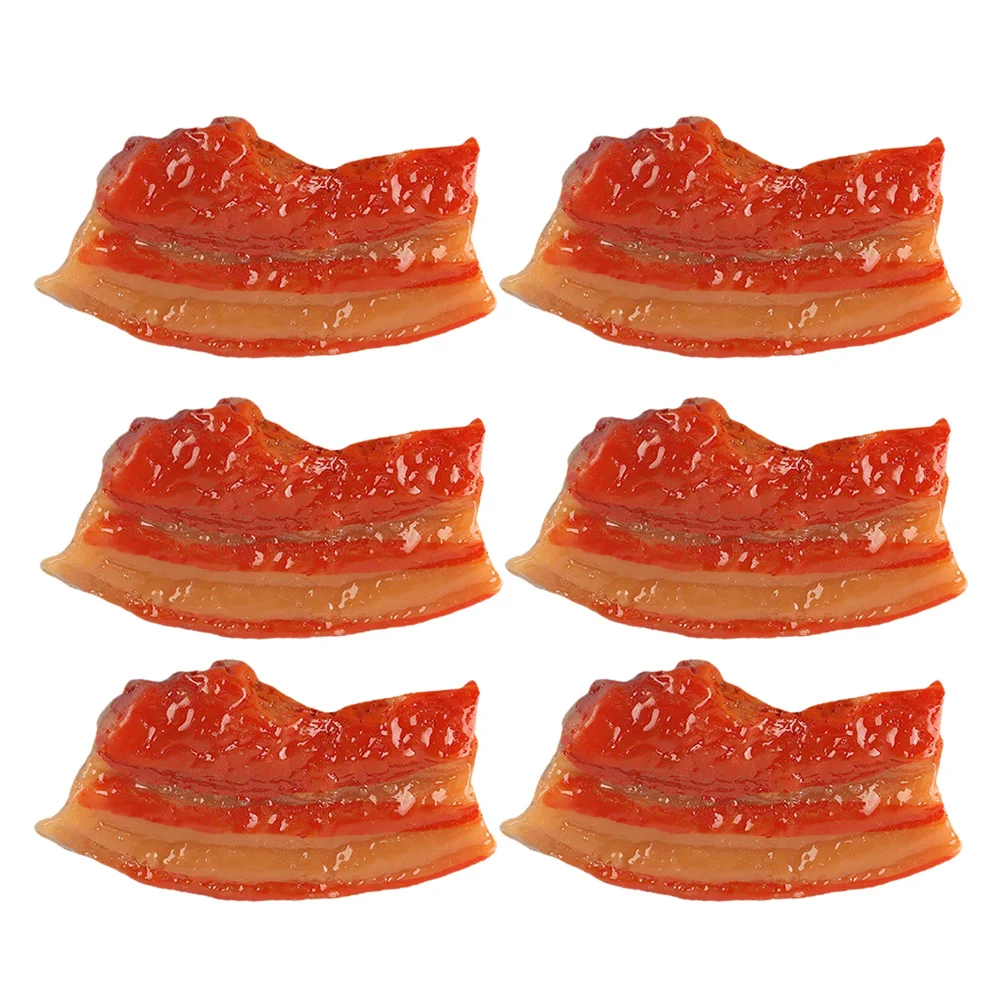 6Pcs Simulierte Schweinefleisch Fleisch Dekoration für Küche Restaurant Party Realistische Künstliche Lebensmittel Prop Lebensechte Lebensmittel Ornament