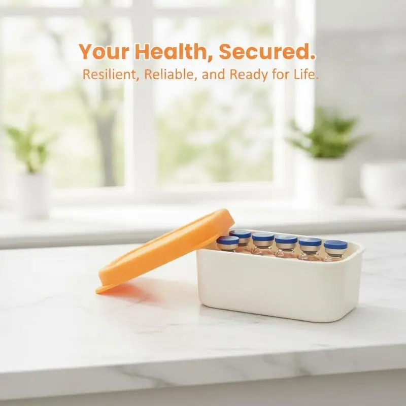 Durable Insulin Vial Hard Storage Case 8/10 Slot Dustproof Leakproof Portable Travel Carrying Box for Diabetic Supplies