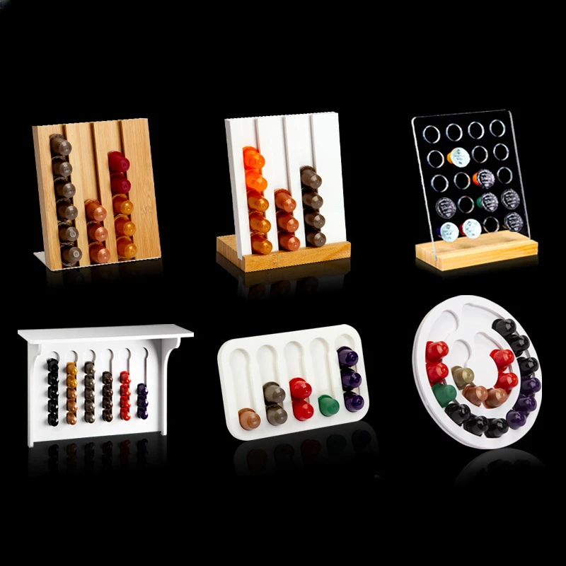 Coffee Capsule Holder Acrylic Bamboo Coffee Capsule Storage Display Rack Cafe Decoration Ornament