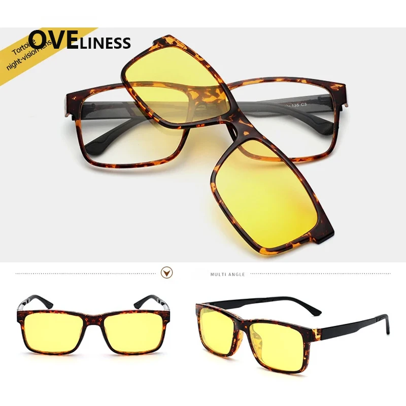 眼鏡ブランドデザイナー偏光マグネットクリップメガネフレーム男性女性近視処方メガネ光学サングラス眼鏡