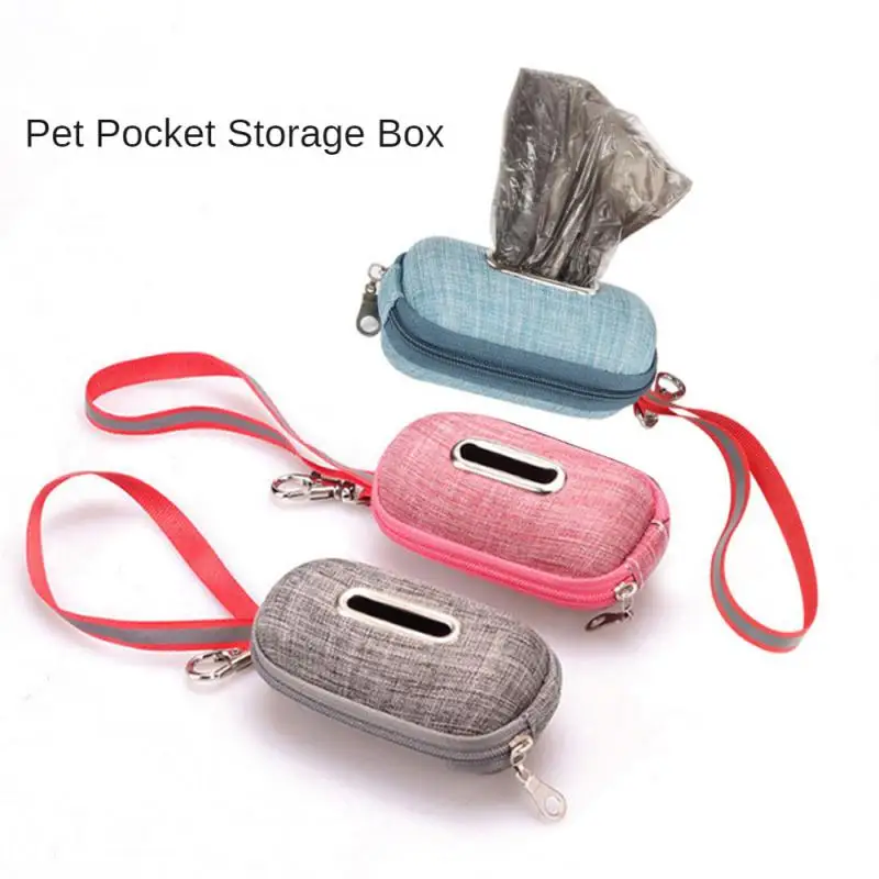 Portable Pet Dog Poop Bag Dispenser Pick-Up Bags Holder With Rope Cleaning Waste Garbage Box Dog Supplies Pet Products